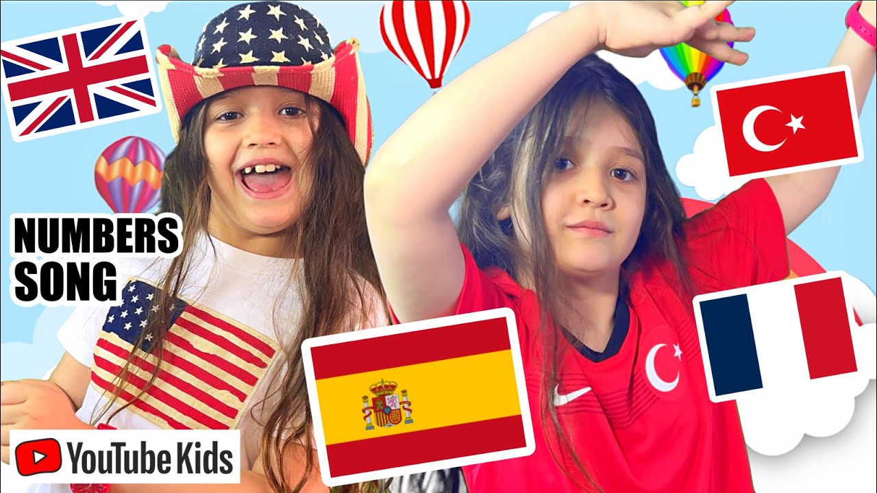 Numbers Song in 4 different languages - Count to 10 in English Spanish French Turkish | Kids Songs