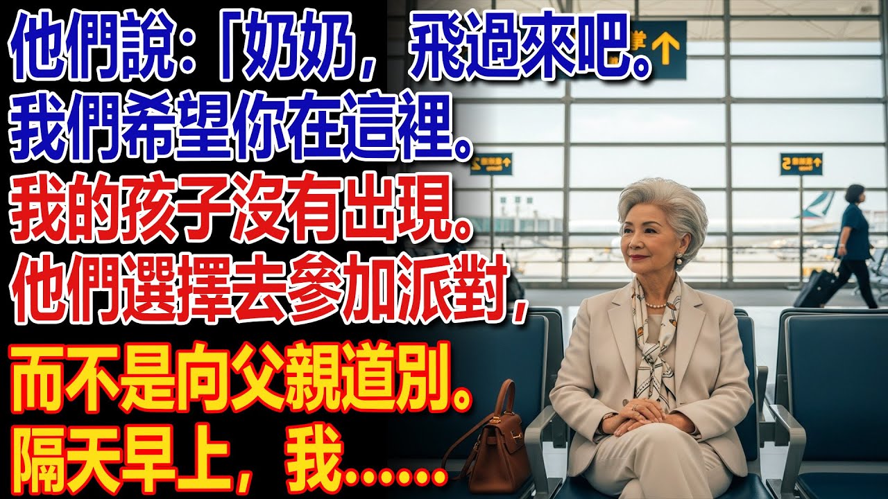 🧳✈️他們說：「奶奶，飛過來吧——我們希望妳在這個時候和我們一起。」我降落了。等待。打電話。然後我……