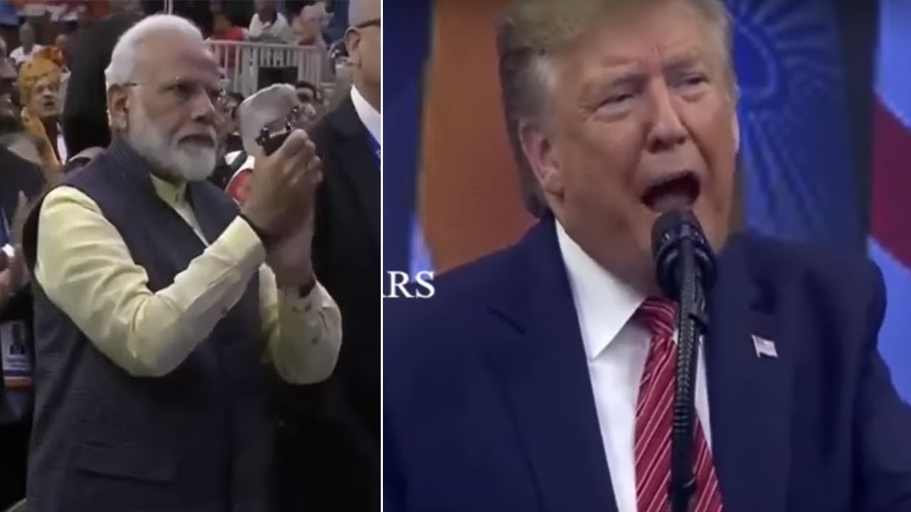 PM Modi Gives Standing Ovation To Donald Trump Speech @ Howdy Modi Event | Manastars