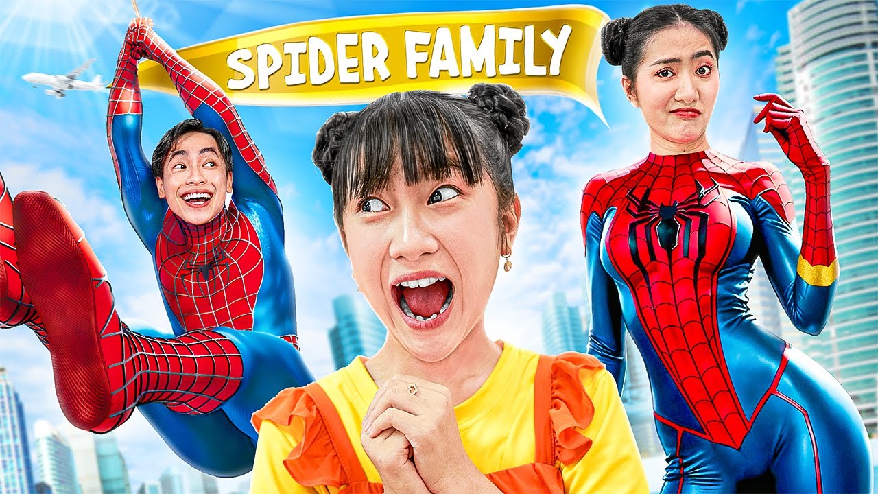 Keluarga Baby Doll Menjadi Keluarga Laba-laba! Saya Ingin Menjadi Manusia Laba-laba!