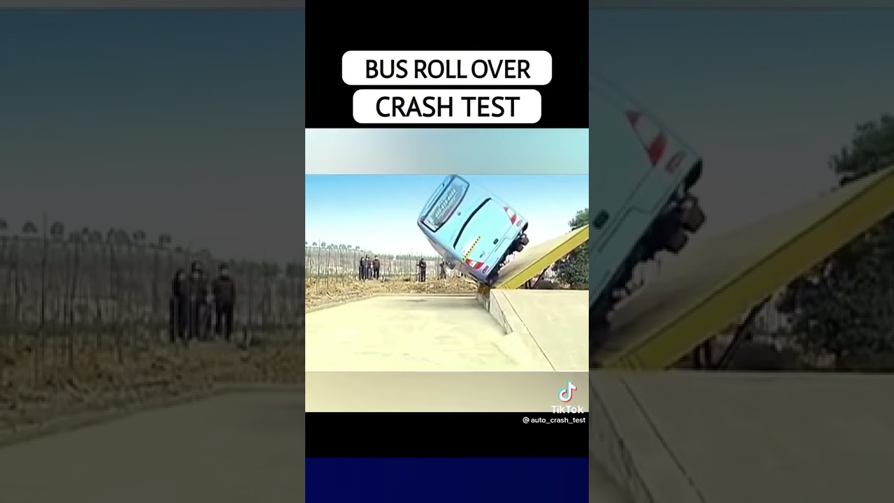 Bus rollover crash test Subscribe for more ✅✅✅ #crash #machinery #machine