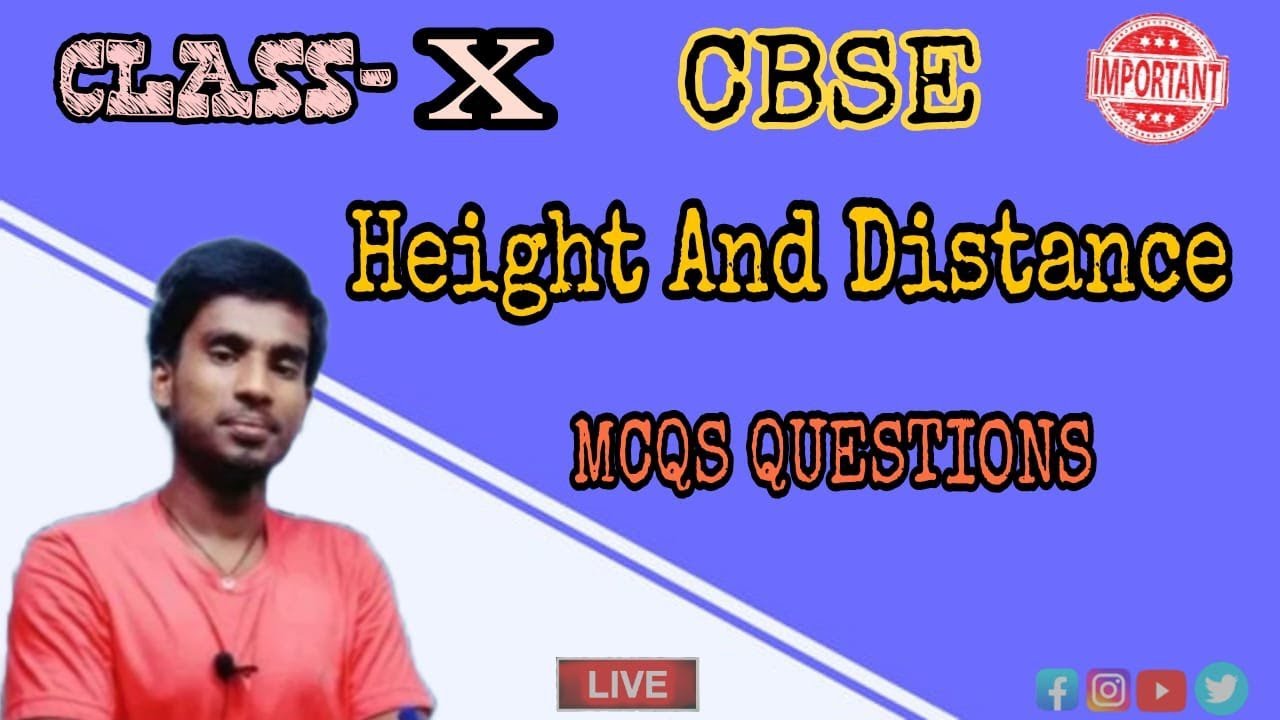 Height And Distance Class-10 RS Aggarwal Maths MCQs Explanation Bharat Kumar