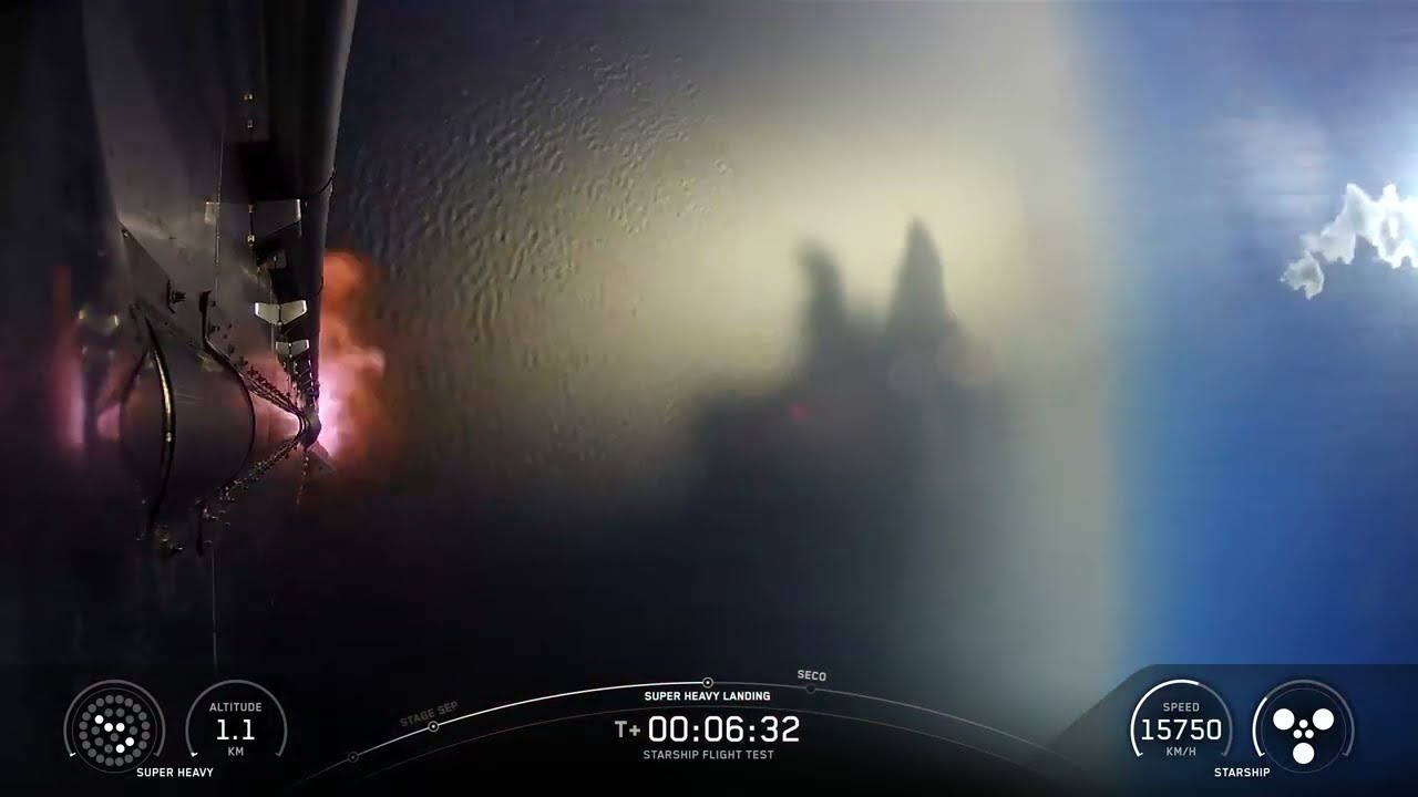 КРАХ! Ускоритель SpaceX Starship падает в Мексиканский залив