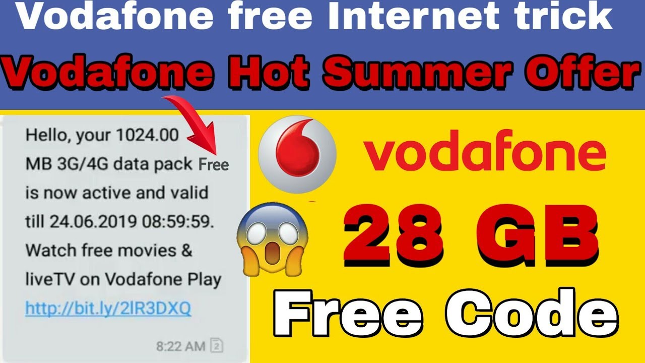 Vodafone free internet code || New and Hindi trick 2019 code