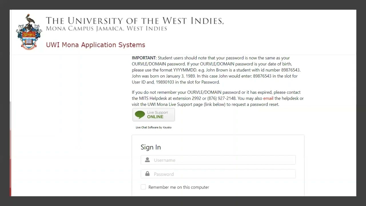 Undergraduate Virtual Pre Orientation 2022 UWI REGISTRATION PROCESS – NEW STUDENTS JULY 20, 2022