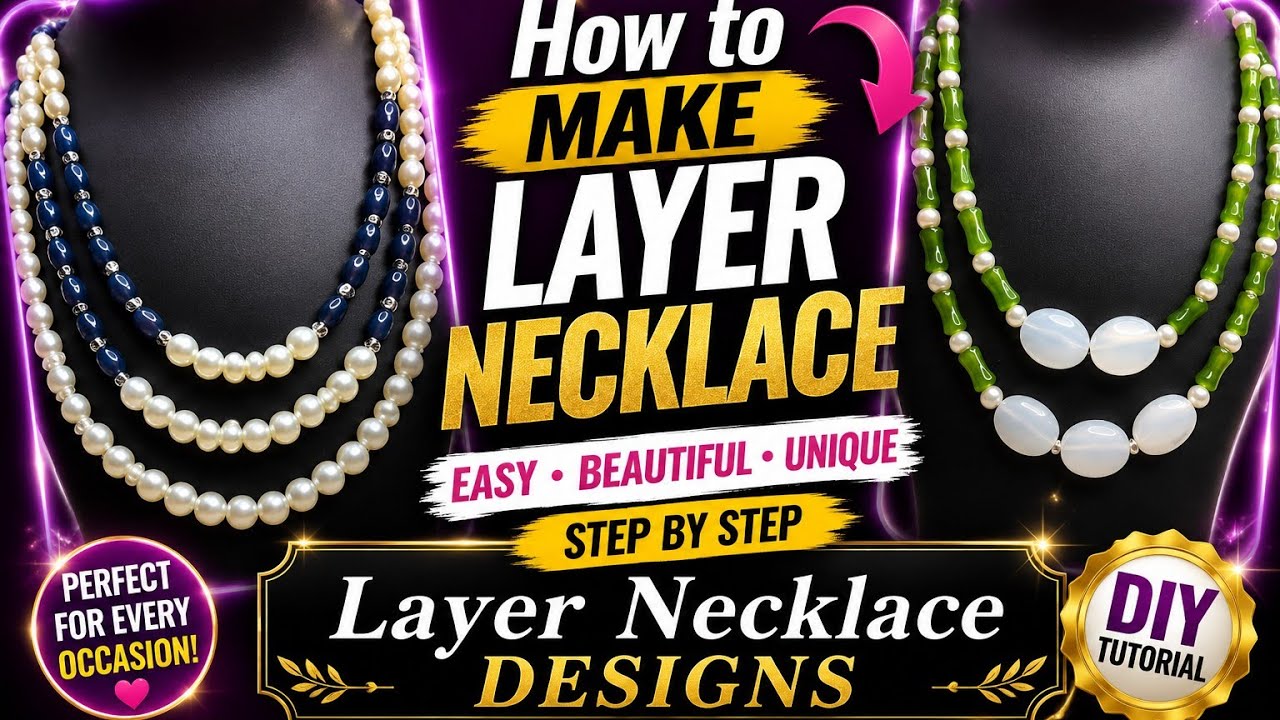 DIY Double & Triple Layered Necklaces Tutorial | Using Bamboo Beads, Pearls & Glass Beads