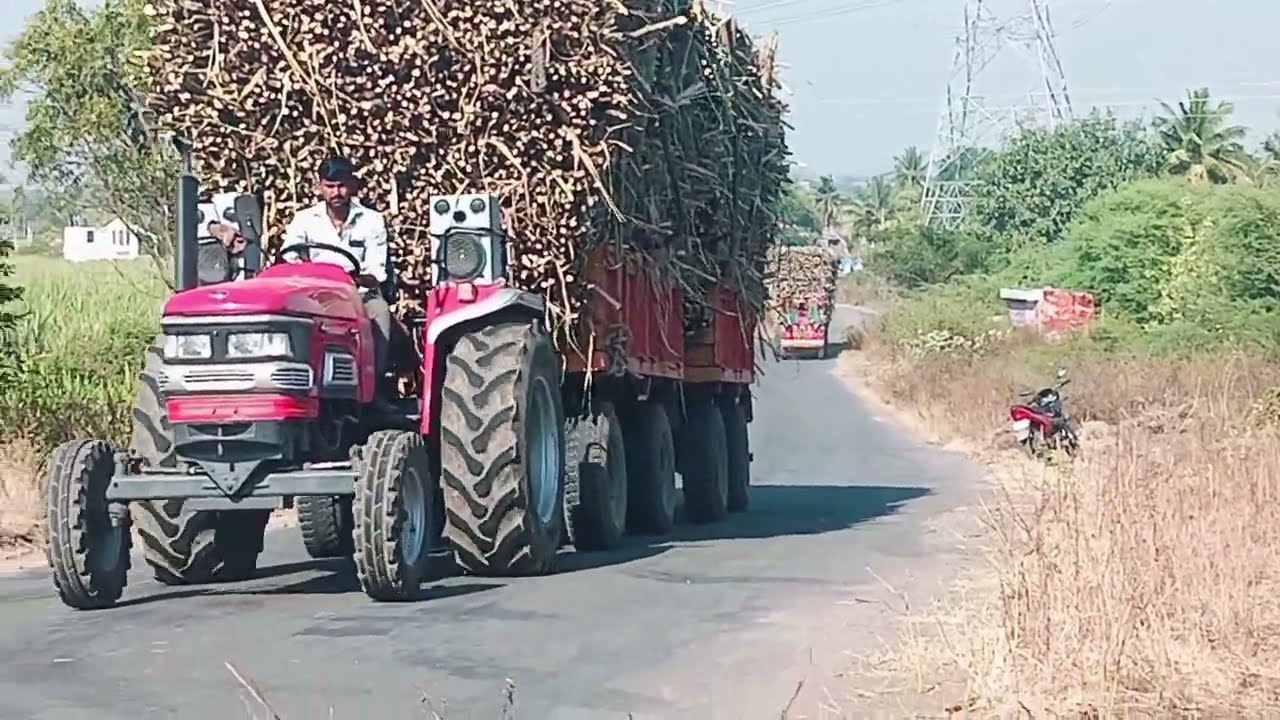 🔴 ऊस वाहतूक ट्रॅक्टर्स #ऊसवाहतूकट्रॅक्टर #mahindraarjun605 #ड्रायव्हरलवर्स #news 