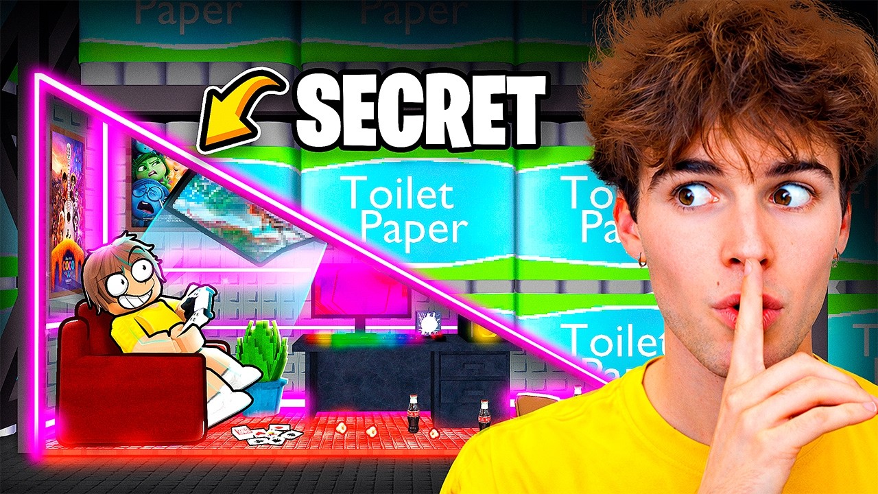 I Built a SECRET Gaming Room in a Grocery Store... (Roblox)
