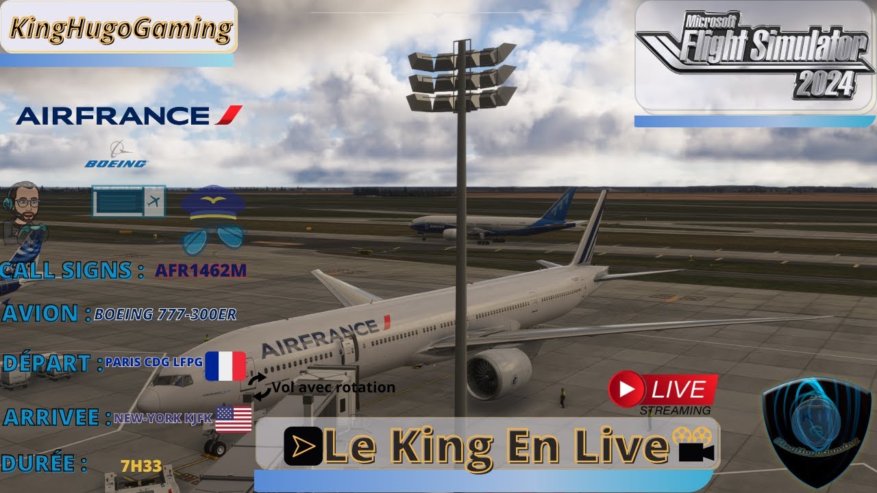 [FR] Microsoft Flight Simulator 2024 : Paris CDG LFPG vers New-York KJFK Boeing 777 #mfs2024