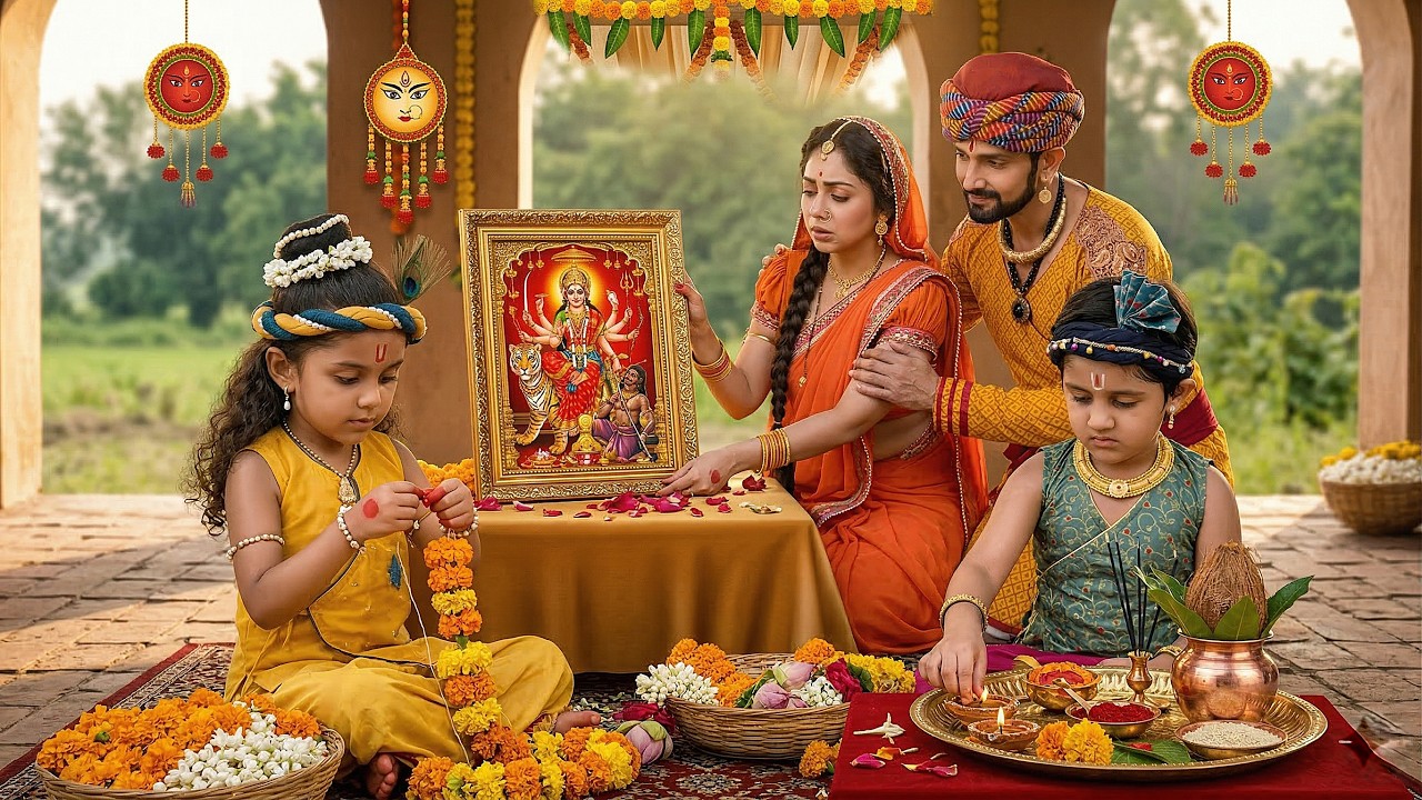 नवरात्रि से पहले मां भवानी के स्वागत में जुटे बाल कृष्ण | Yashomati Maiyaa Ke Nandlala