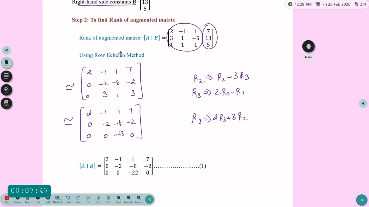 Consistency Linear Equation  Dr T Kavitha