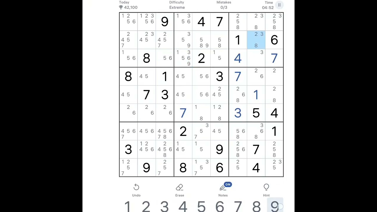 #91 - Extreme Sudoku in 13:36 | Faster Than 99% | Clean Solve & X-Wing Mastery