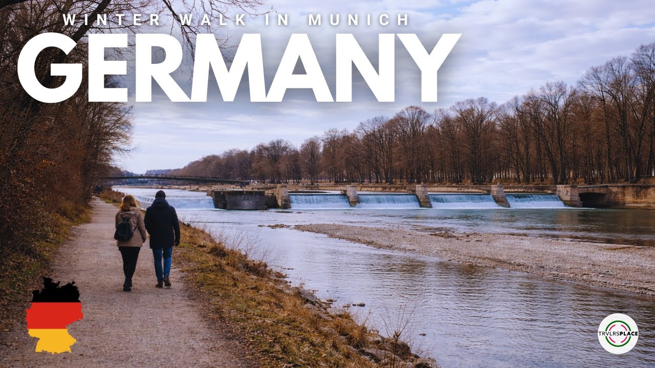 MUNICH - STUNNING WINTER WALK AT THE RIVER ISAR | TRVLRS PLACE 🌍✈️🎥