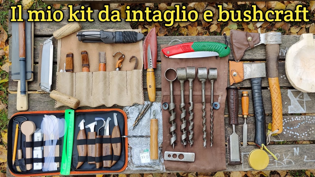Il mio kit da intaglio e i miei utensili per il bushcraft.