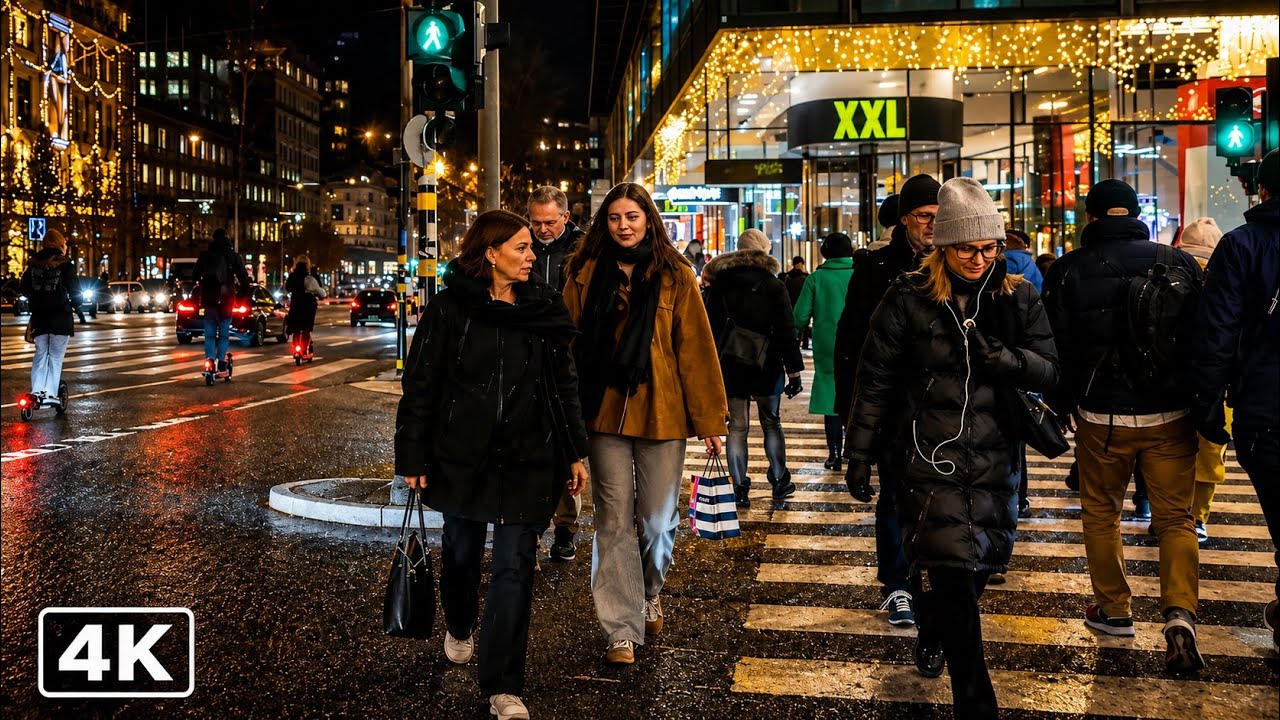 Stockholm Winter Walk 4K HDR | Peaceful Streets & Soft Snow