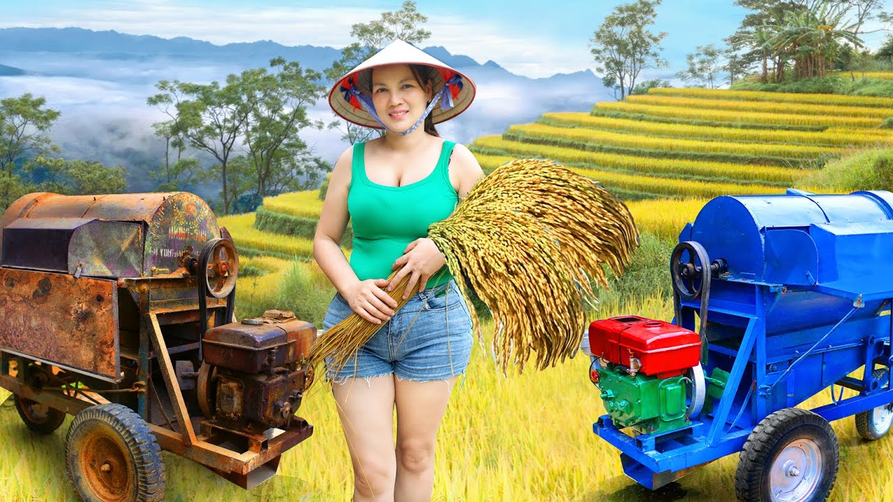 Genius Girl Challenge: Repair and Restore a 36-Year-Old Rice Thresher for an Old Farmer