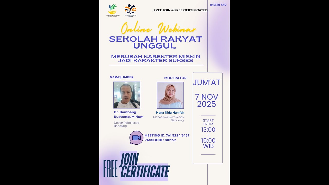 Sekolah Rakyat Unggul Merubah Karekter Miskin Jadi Karakter Sukses