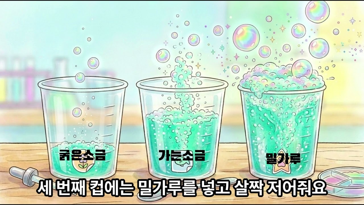 사과산과 소다로 만드는 부글부글 거품