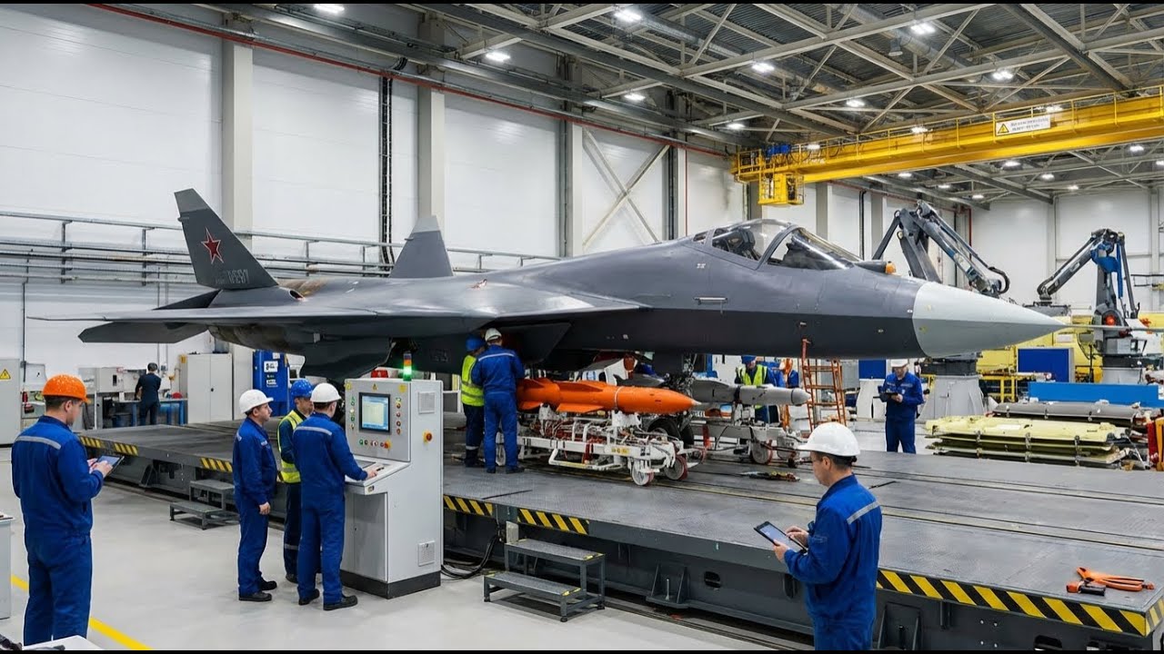 Inside the Su-57 Factory: Internal Weapon Rail Testing & Rapid Deployment Mechanism