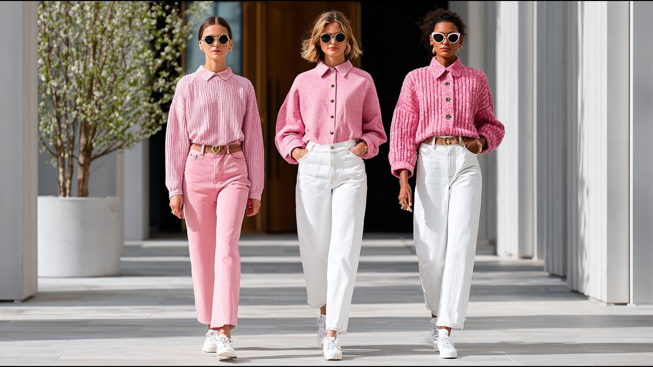Spring/Summer 2026 Jeans Trends | Blush Pink – Feminine Casual Chic