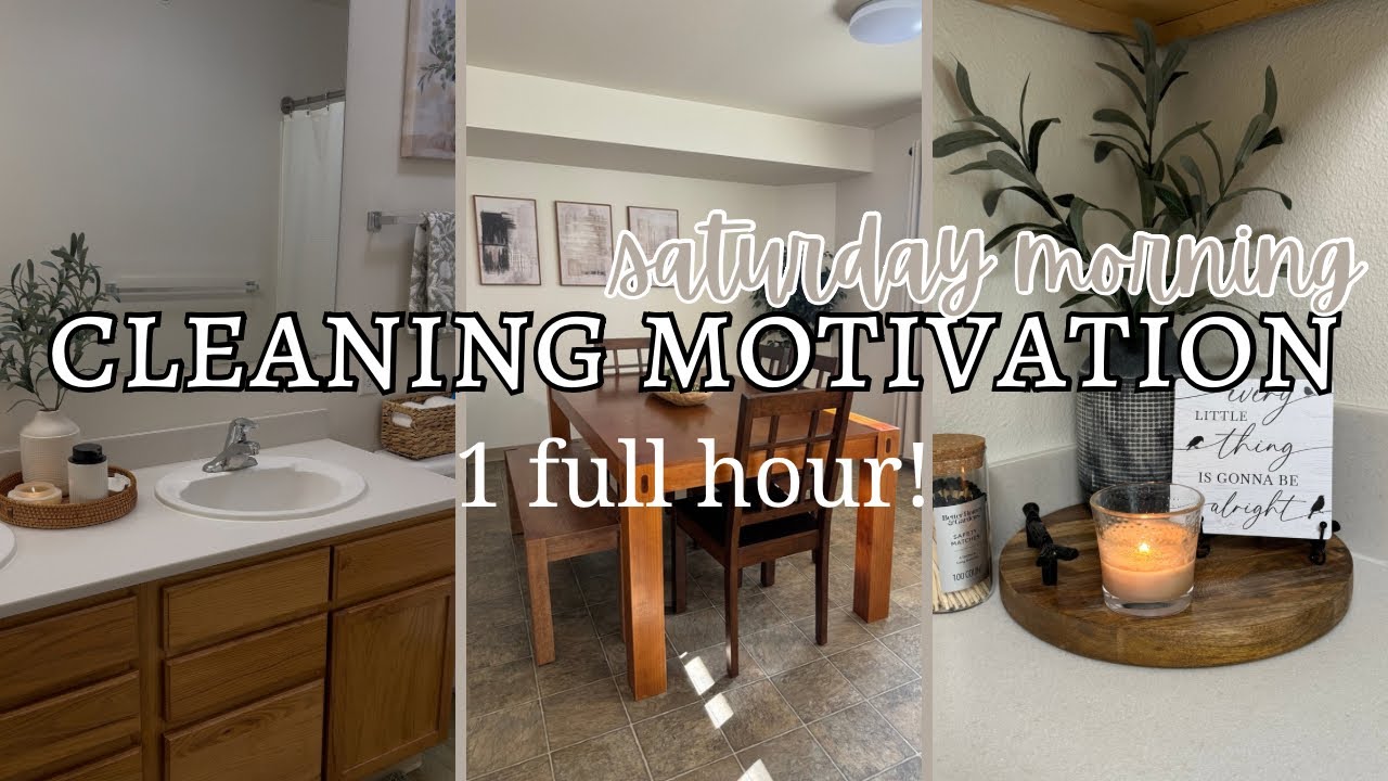 *NEW* SATURDAY MORNING CLEANING MOTIVATION | clean with me | 1 hour of cleaning, music, & vibes