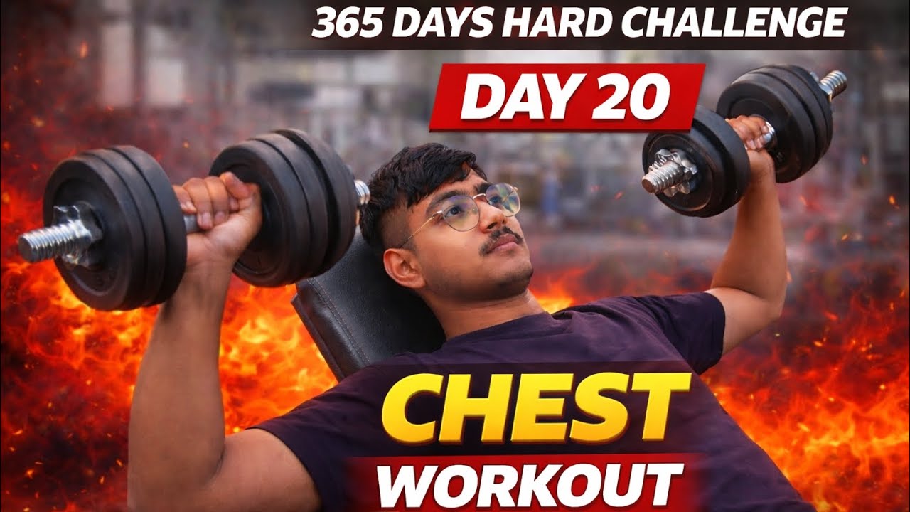 365 Days Hard Challenge 🔥 Day 20 Chest Pump Workout at Home