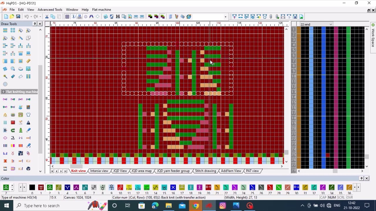making pointel knit # pattern in hqpds