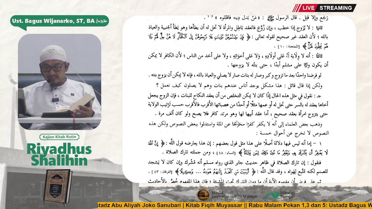 [LIVE] Ustadz Bagus Wijanarko, ST, BA - Jenis Niat Shalat | Bab Muraqabah - Kajian Hadits