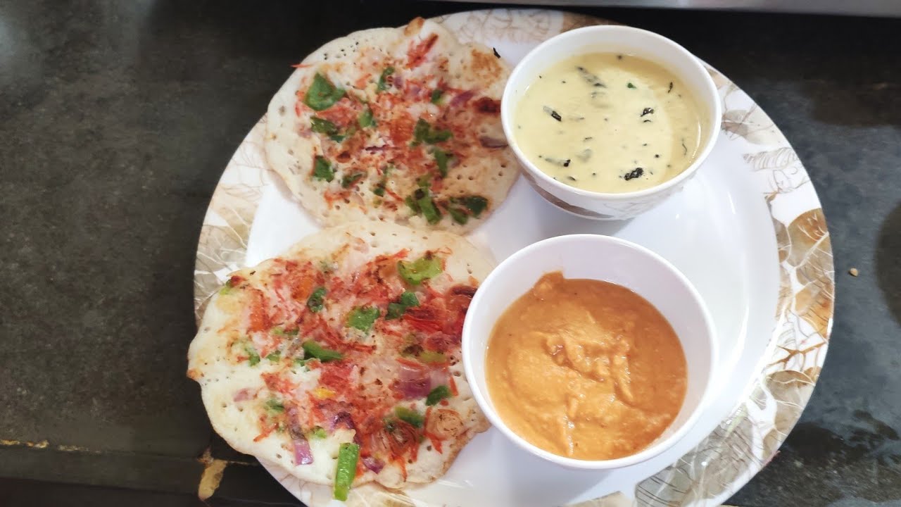 Aaj ka thali do tarah ka chatni aur soft aur spungy uttpam banana jitna aasan khana utna hi testy।