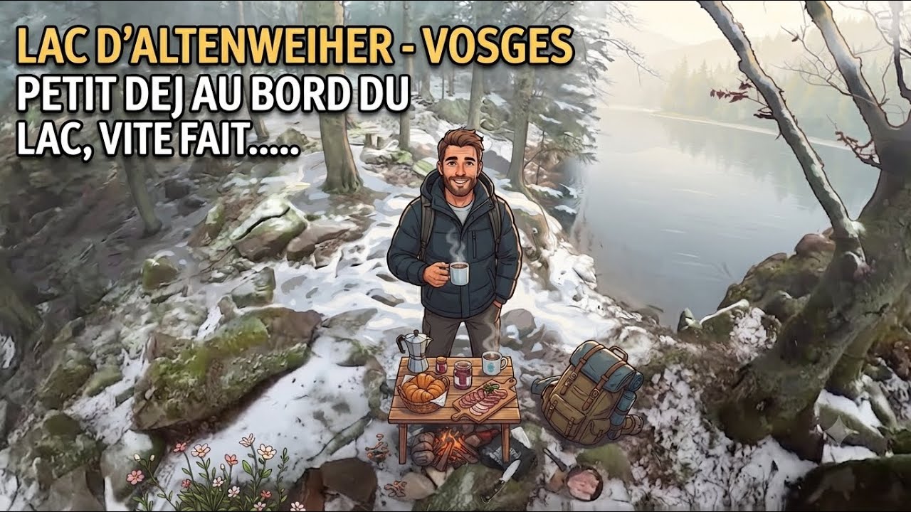Lac d' Altenweiher - Vosges - Petit dej au bord du lac, vite fait.....