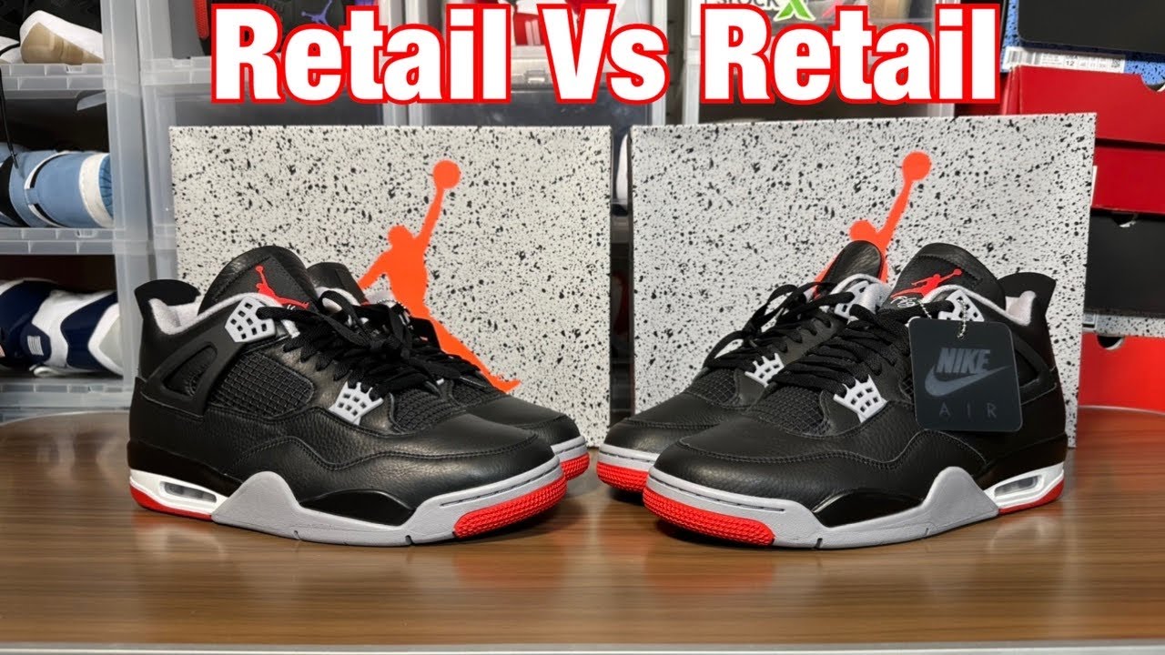 Air Jordan 4 Bred Reimagined Retail Vs Retail Review. Very interesting