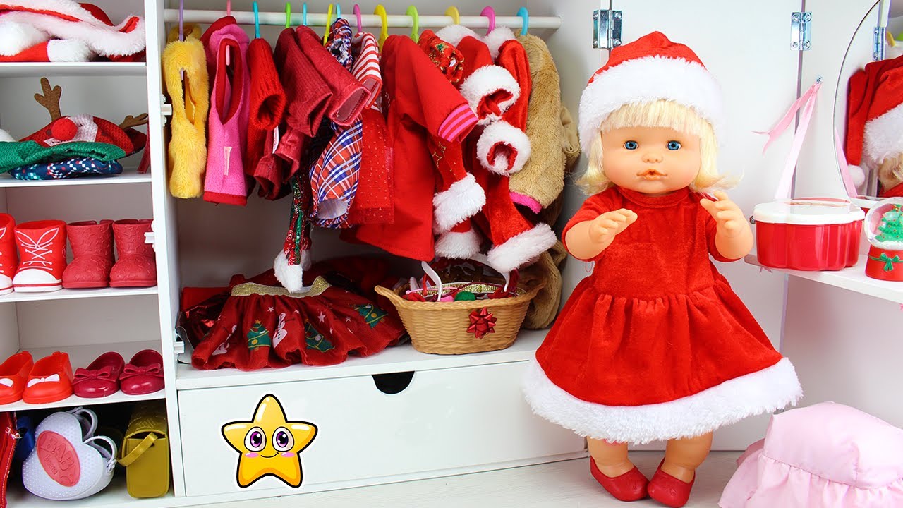 NENUCO Princess COMO Colocar el ARMARIO con ROPA y ACCESORIOS de NAVIDAD 🎅❤️ Todo de color ROJO