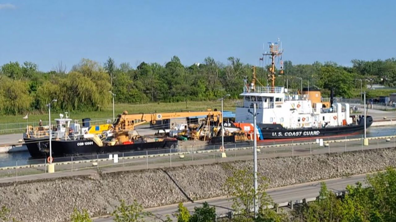 USCG Bristol Bay downbound at Lock 7 May 19, 2024
