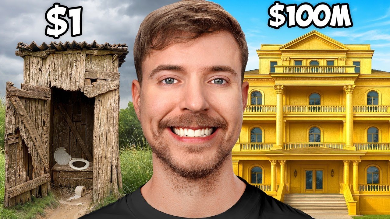 $1 vs $100,000,000 Uylar MrBeast Uzbek Tilida