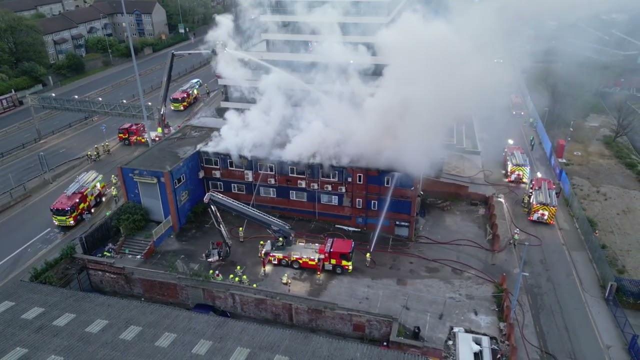 Make pumps Seven building fire Leeds