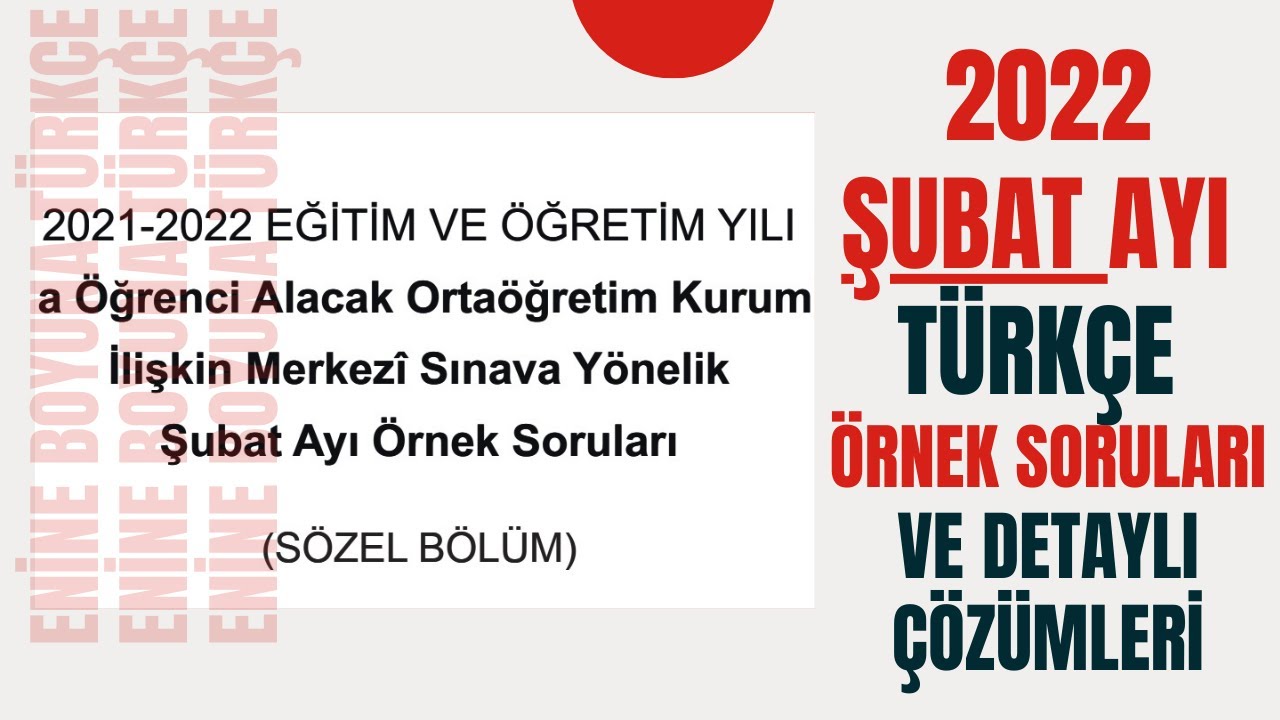 MEB 2022 ŞUBAT AYI TÜRKÇE ÖRNEK SORULAR / DETAYLI ÇÖZÜMLER