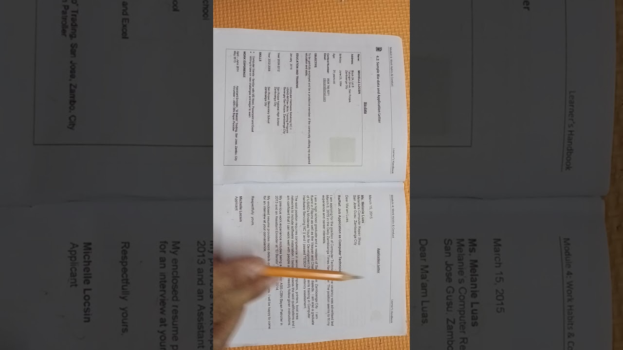 Module 4 Session 1 Activity 2 | Preparing Biodata and Application Letter