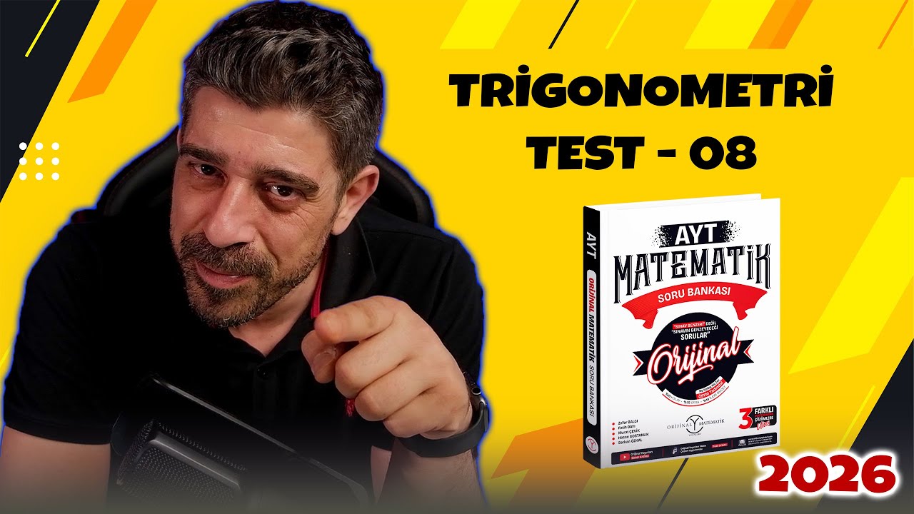 Trigonometri TEST 08 | 2026 ORİJİNAL MATEMATİK AYT SORU BANKASI | #yks2026