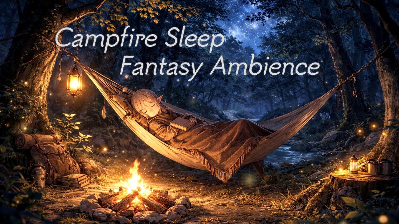 Fantasy Campfire Ambience for Sleep & Relaxation | A Night on the Journey