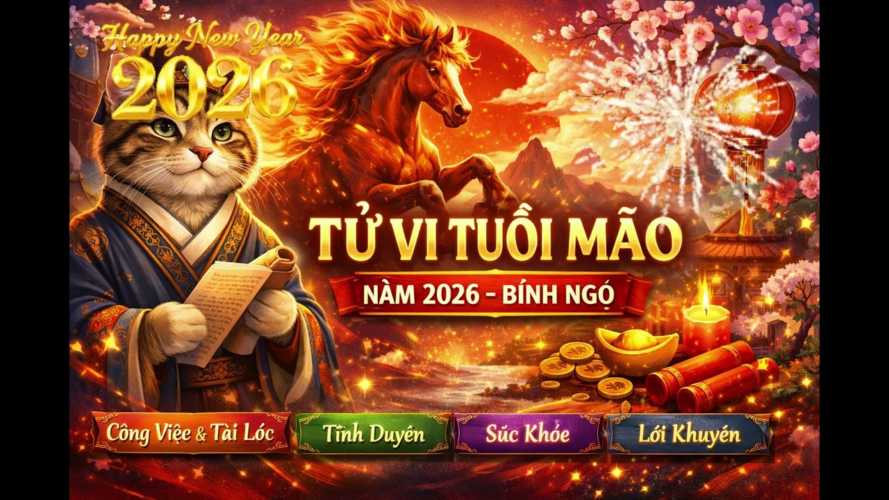 Tử Vi Tuổi Mão Năm 2026 Bính Ngọ | Vận Trình Công Danh Tài Lộc Tình Duyên Chuẩn Nhất