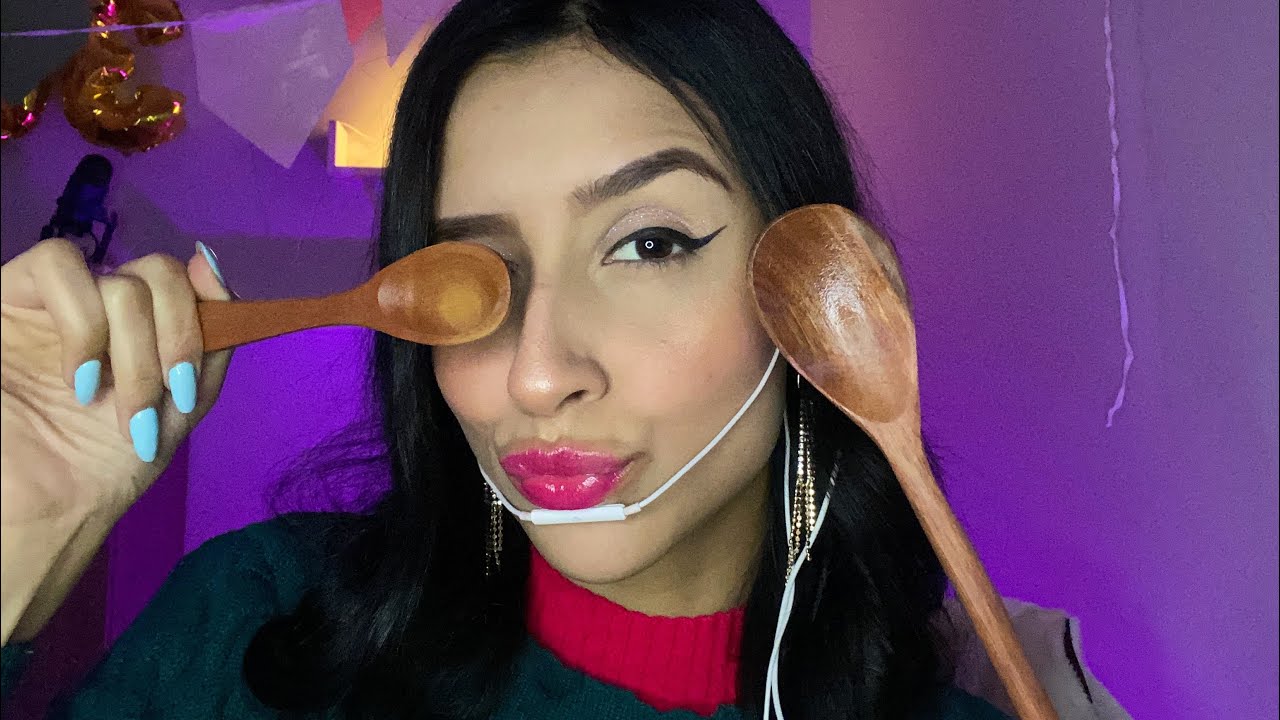 Asmr colher de madeira atualizado  (parte 2, tem colher mini) 🥄🪵💚 #asmr #colher