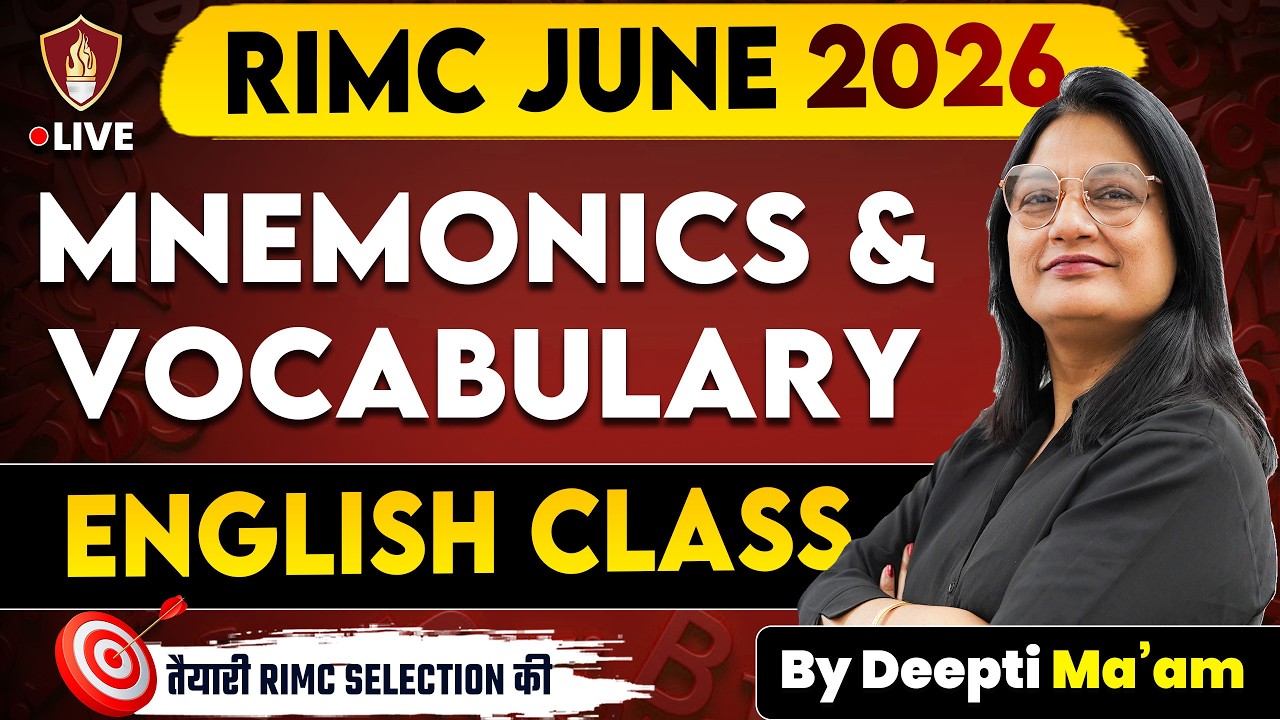 Mnemonics and Vocabulary | RIMC English Grammar Preparation RIMC June 2026 | Deepti Ma'am
