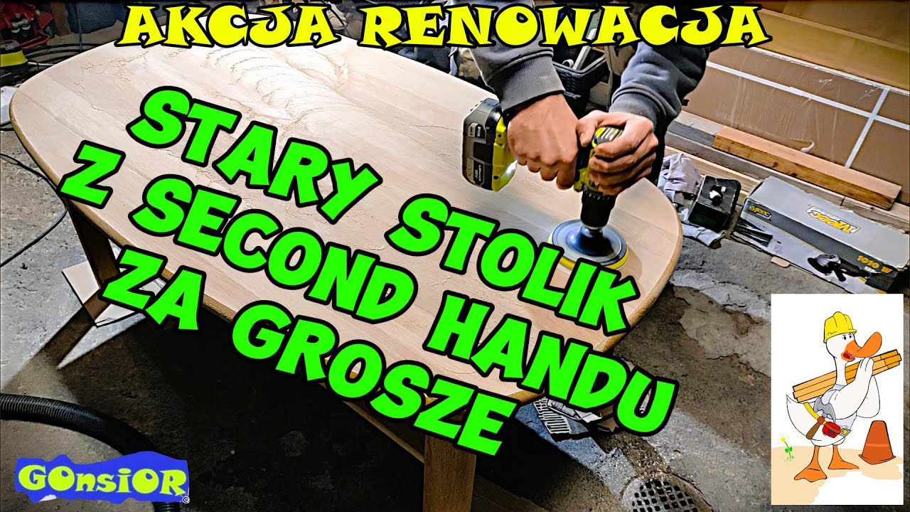 Renowacja starego stolika dębowego ze sklepu ze starociami ! Jak zeszlifować stary lakier ?