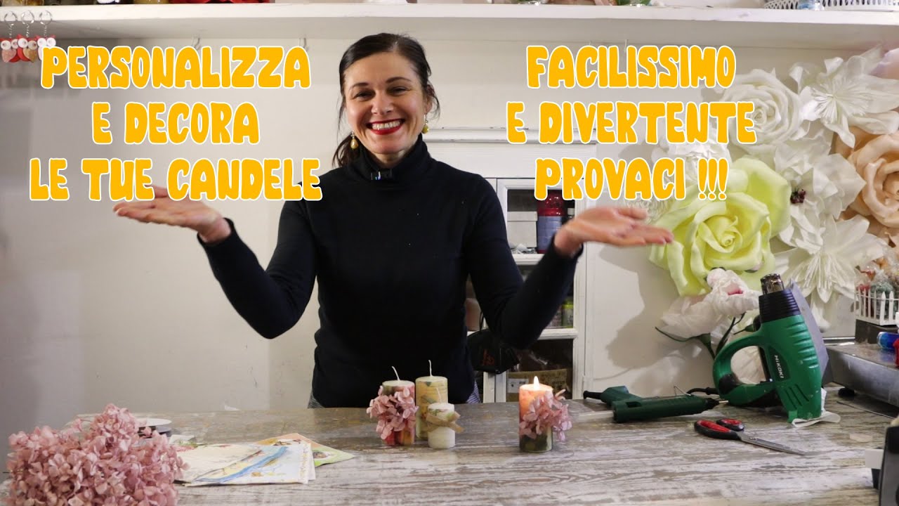 Tutorial candele fai da te. Come decorare una candela bianca metodo facile ed economico!