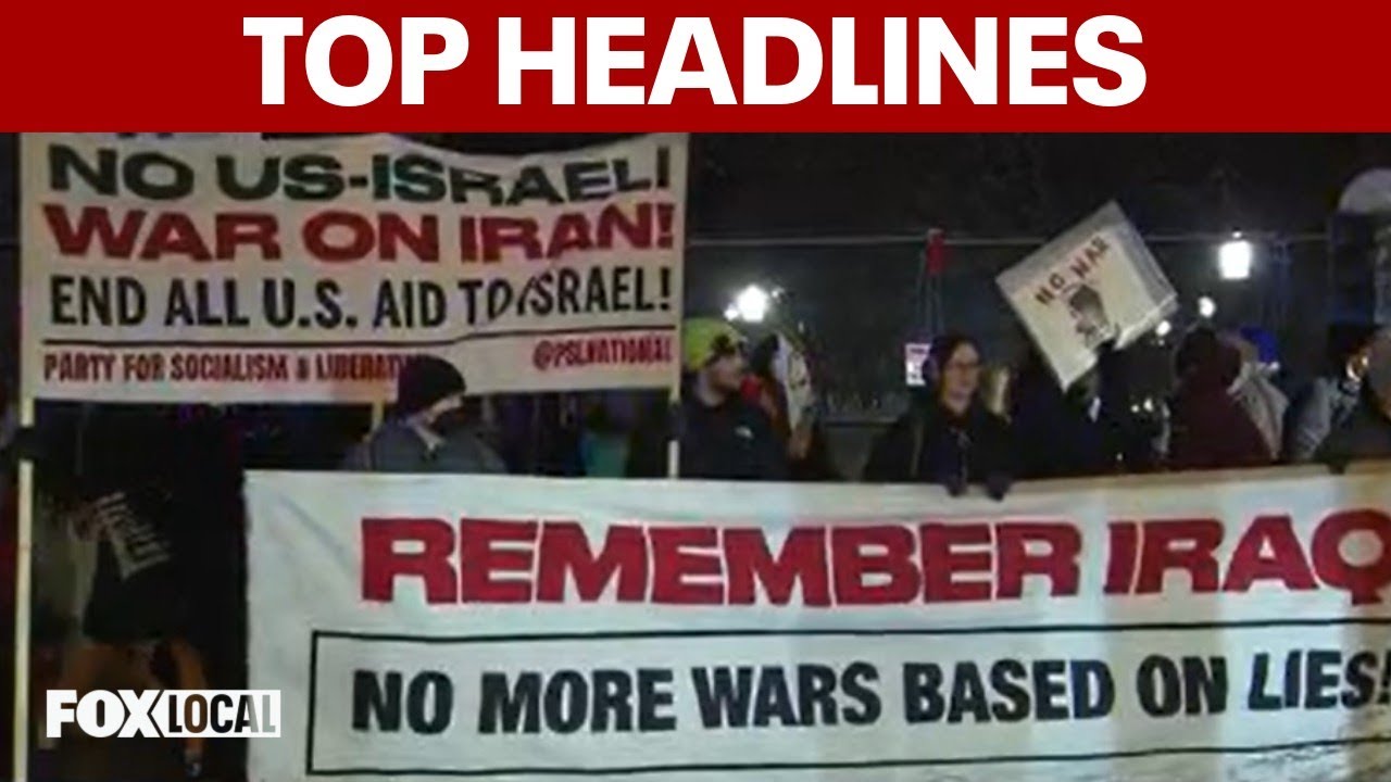 Protestors rally outside White House after strikes on Iran; Wintry mix could impact morning commute