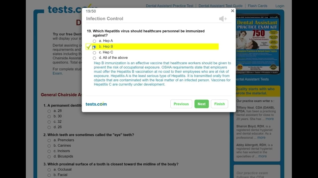Dental Assistant Practice Test