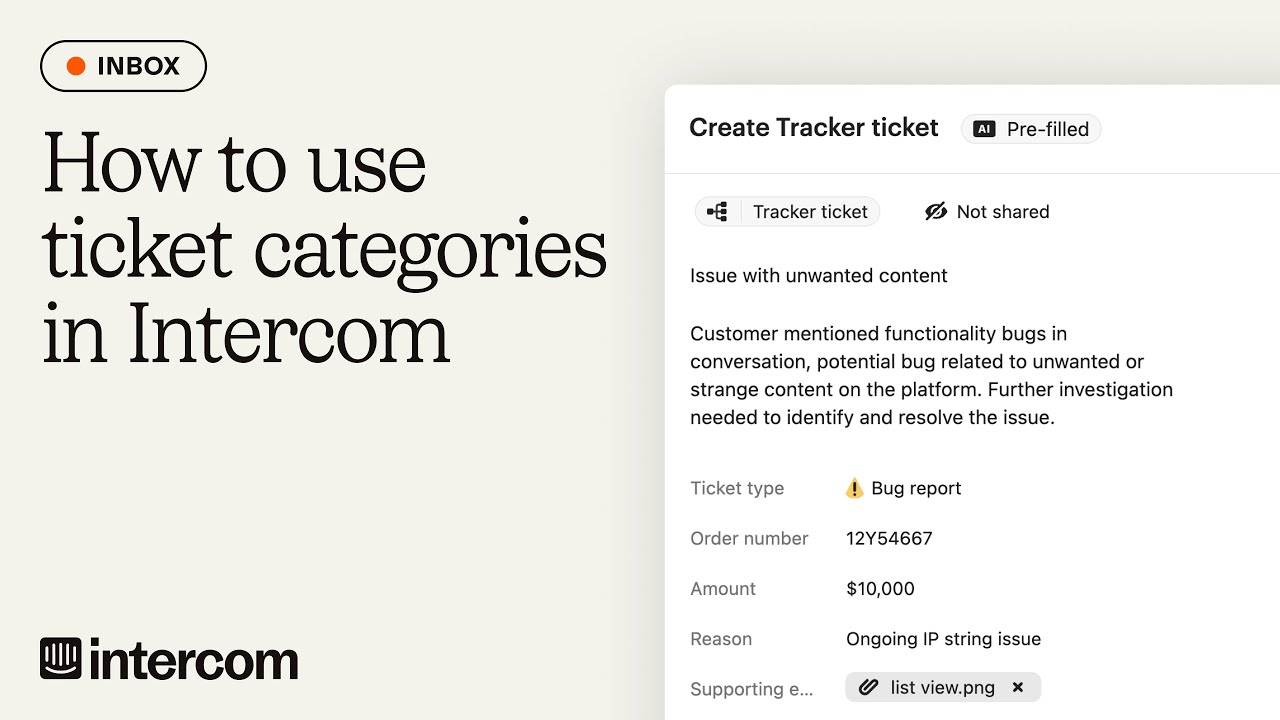 How to use ticket categories in Intercom