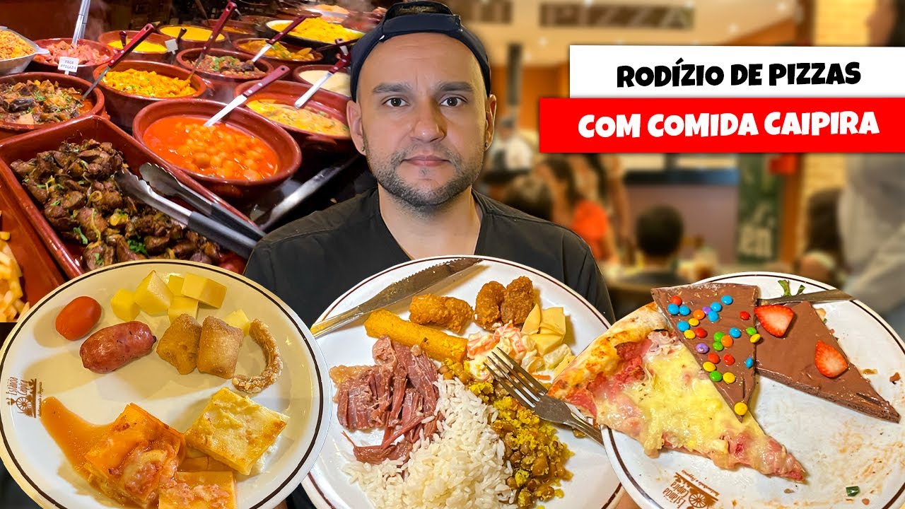 RODIZIO DE PIZZAS COM COMIDA CAIPIRA E SOBREMESA POR R$34,90