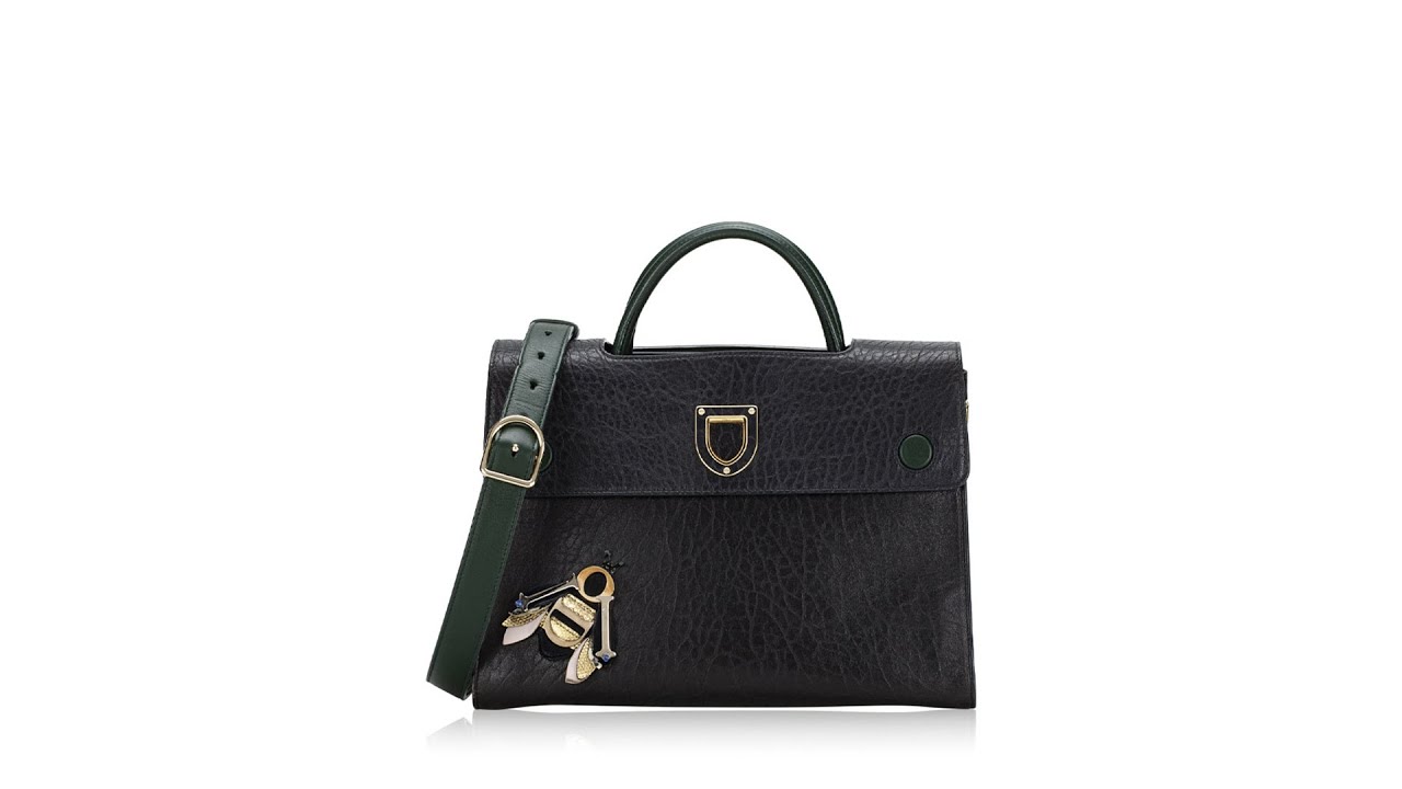 Christian Dior Grained Lambskin Diorever Medium Flap Bag Green