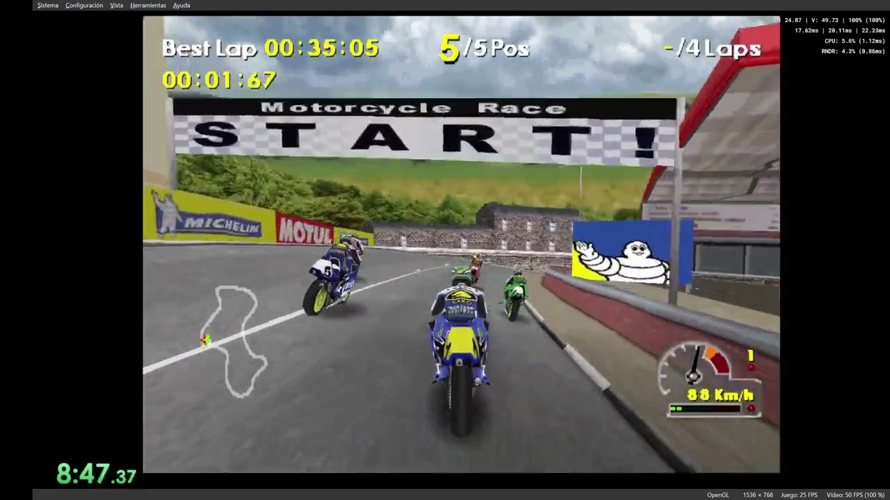 Moto Racer World Tour Season 2 250cc speedrun: 15:31.020